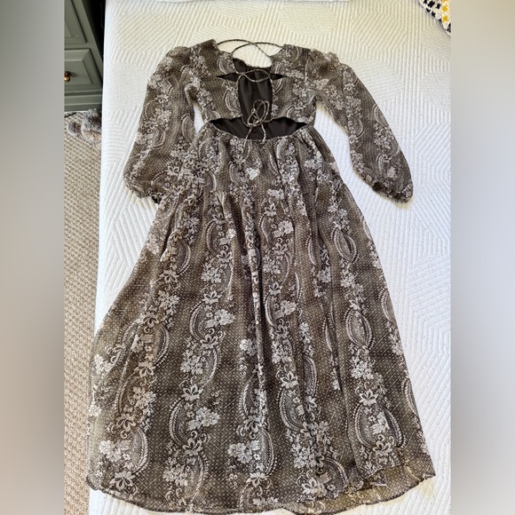 Anthro En Saison xs-s NWT Paisley Long Sleeve Maxi Dress - Picture 11 of 15